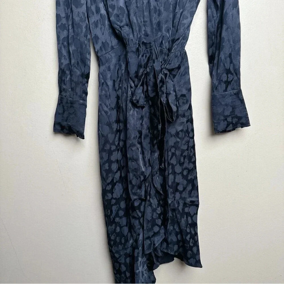 Parker Womens Size 12 Marin Collared Wrap Midi Dress Zipper Closure - Picture 6 of 16